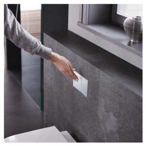 Geberit Omega60 dual flush plate - brushed chrome (115.081.GH.1) - main image 4