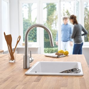 Grohe Concetto Single Lever Sink Mixer - Supersteel (31483DC2) - main image 4