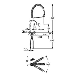 Grohe Eurocube Single Lever Sink Mixer - Chrome (31395000) - main image 4