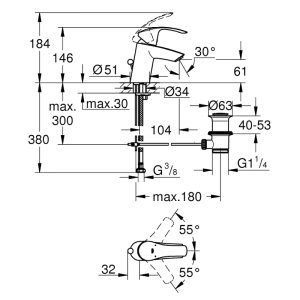 Grohe Eurosmart Single-Lever Basin Mixer 1/2" - S-Size - Chrome (33265002) - main image 4