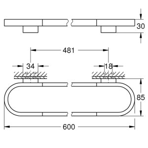 Grohe Selection Towel Rail - 600mm - Chrome (41056000) - main image 4