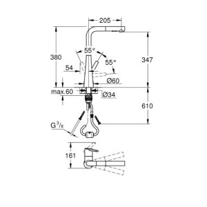 Grohe Zedra Single Lever Sink Mixer - Supersteel (32553DC2) - main image 4