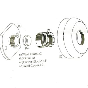 Grohe bar mixer wall brackets (pair) - chrome (18370000) - main image 4