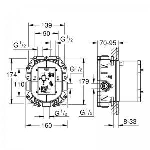Grohe Rapido T universal thermostatic mixer valve (35500000) - main image 4