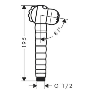 hansgrohe Jocolino Children's 2 Spray Hand Shower - Crocodile (28788570) - main image 4
