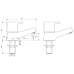 Ideal Standard Calista basin pillar taps (B1146AA) - main image 4