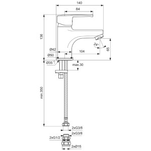 Ideal Standard Calista single lever basin mixer no waste (B1149AA) - main image 4
