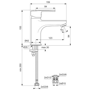 Ideal Standard Calista single lever one hole bath filler (B2137AA) - main image 4