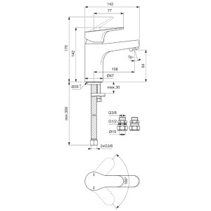 Ideal Standard Cerabase single lever bath filler (BD055AA) - main image 4