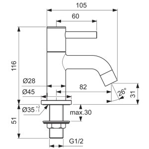 Ideal Standard Ceraline basin pillar taps (BC184AA) - main image 4