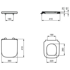 Ideal Standard i.life A & S toilet seat and cover, compact, slow close (T473701) - main image 4