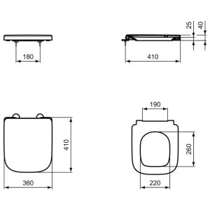 Ideal Standard i.life A & S toilet seat and cover, compact (T473601) - main image 4