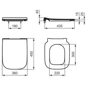 Ideal Standard i.life A toilet seat and cover, slim (T481201) - main image 4