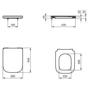 Ideal Standard i.life A toilet seat and cover, slow close (T453101) - main image 4