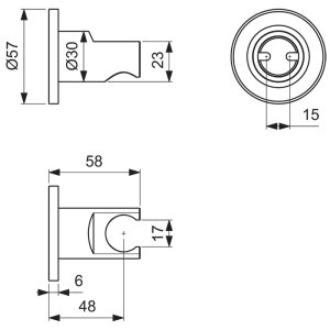 Ideal Standard Idealrain round shower handset bracket (BC806AA) - main image 4