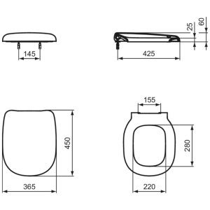 Ideal Standard Jasper Morrison toilet seat and cover - quick release hinges - slow close (E621401) - main image 4