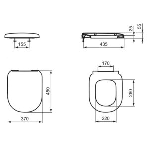 Ideal Standard Playa Toilet Seat Soft Close - White (J493001) - main image 4