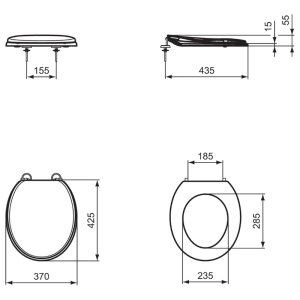 Ideal Standard Seat & Cover - White Finish (U011801) - main image 4