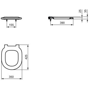 Ideal Standard Seat ring only for elongated bowl (E822601) - main image 4