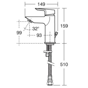 Ideal Standard Tesi single lever basin mixer with pop-up waste (A6592AA) - main image 4