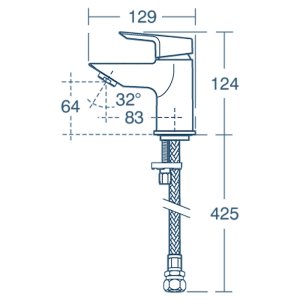 Ideal Standard Tesi single lever mini basin mixer no waste (A6588AA) - main image 4