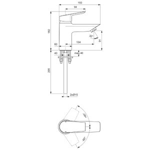 Ideal Standard Tesi single lever one hole bath filler (B1956AA) - main image 4