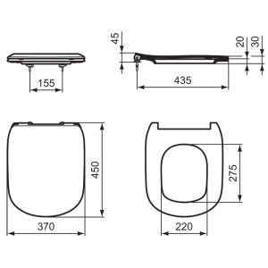 Ideal Standard Tesi slim seat & cover - slow close (T352701) - main image 4