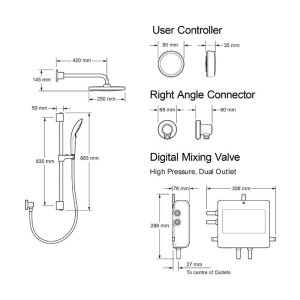 Mira Activate Dual Outlet Rear Fed Digital Shower - High Pressure/ Combi - Chrome (1.1903.089) - main image 4