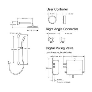 Mira Activate Dual Outlet Rear Fed Digital Shower - Pumped - Chrome (1.1903.093) - main image 4