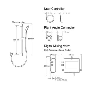 Mira Activate Single Outlet Rear Fed Digital Shower - High Pressure/Combi - Chrome (1.1903.087) - main image 4