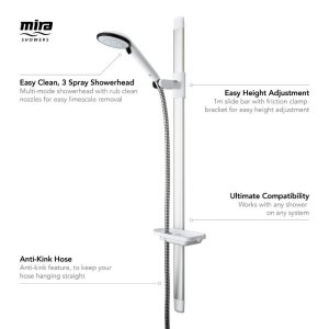 Mira Advance Flex 2018 Fittings Kit/Shower Rail Set - White/Chrome (1.1785.625) - main image 4