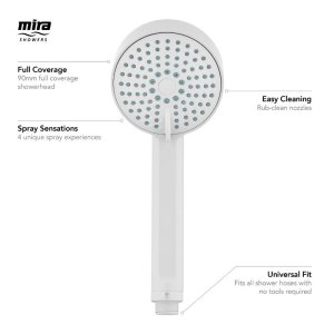 Mira Beat 90mm 4 spray shower head - White (2.1703.010) - main image 4