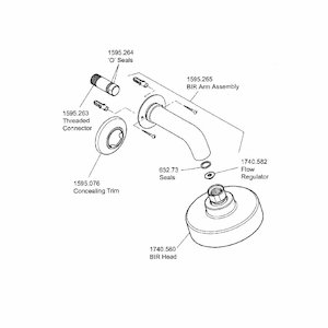 Mira Beat 90mm fixed shower head and arm chrome (1.1740.578) - main image 4