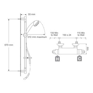 Mira Coda EV MK2 Thermostatic Bar Mixer Shower - Chrome (2.1630.001) - main image 4