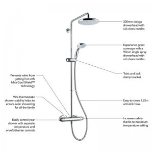 Mira Coda Pro ERD Mk 2 Thermostatic Bar Mixer Shower With Diverter - Chrome (1.1836.006) - main image 4