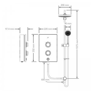 Mira Decor Dual Thermostatic Electric Shower 10.8kW - Black Onyx (1.1894.006) - main image 4