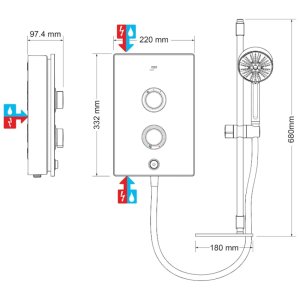 Mira Decor Electric Shower 8.5kW - Warm Silver (1.1894.001) - main image 4