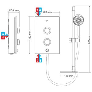 Mira Decor Electric Shower 9.5kW - Black Onyx (1.1894.005) - main image 4