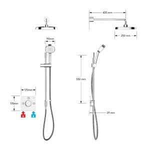 Mira Evoco Triple Outlet Thermostatic Mixer Shower (With HydroGlo) - Chrome (1.1967.009) - main image 4