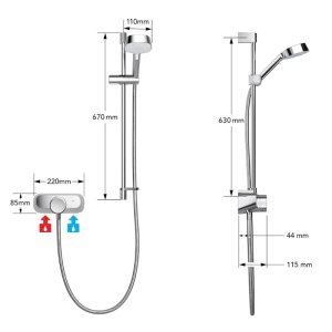 Mira Form Single Outlet Mixer Shower - Chrome (31982W-CP) - main image 4