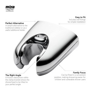 Mira Logic fixed to wall shower head holder - Chrome (2.1605.150) - main image 4