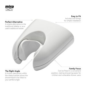 Mira Logic LF-2 shower head holder wall - white (2.1605.149) - main image 4