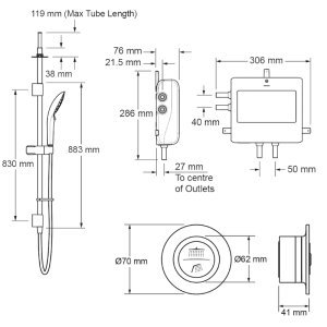 Mira Mode Next Gen Ceiling Fed Digital Shower - High Pressure (1.1980.003) - main image 4