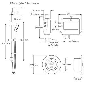 Mira Mode Next Gen Ceiling Fed Digital Shower - Pumped (1.1980.004) - main image 4