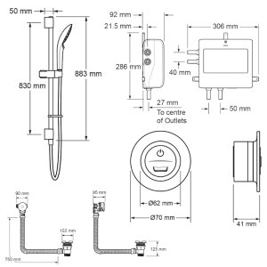 Mira Mode Next Gen Dual Bath Fill/Digital Shower - Pumped (1.1980.012) - main image 4