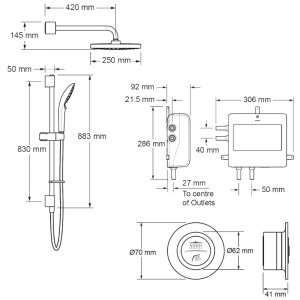 Mira Mode Next Gen Dual Rear Fed Digital Shower - Pumped (1.1980.006) - main image 4