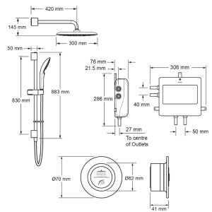 Mira Mode Maxim Rear Fed Digital Shower - High Pressure (1.1980.013) - main image 4