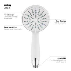 Mira Nectar 110mm 4 spray shower head - White (1740.618) - main image 4
