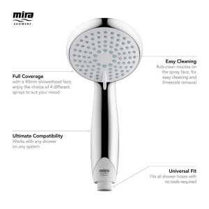 Mira Nectar 90mm 4 spray shower head - Chrome (2.1703.004) - main image 4