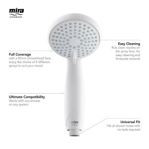 Mira Nectar 90mm 4 Spray Shower Head - White (2.1703.002) - main image 4
